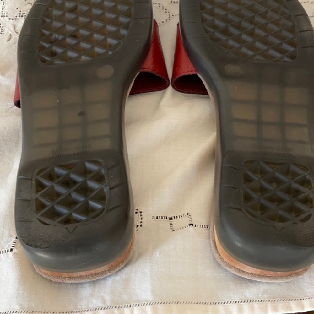 Aerosoles Red Leather Slide Sandals - 8 -  Final Price - Picture 7 of 9